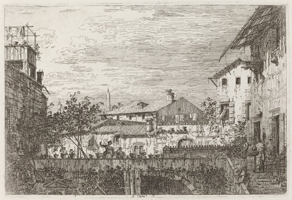 La Terraza [abajo a la derecha], c. 1735-1746 de Canaletto