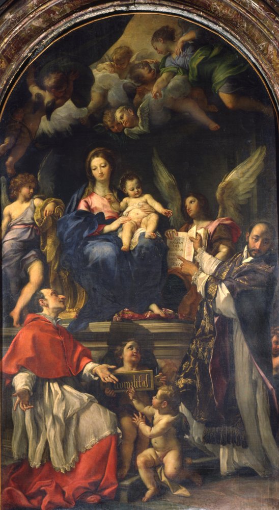 La Virgen entronizada entre san Carlos Borromeo y san Ignacio de Loyola, hacia 1685 de Carlo Maratta or Maratti