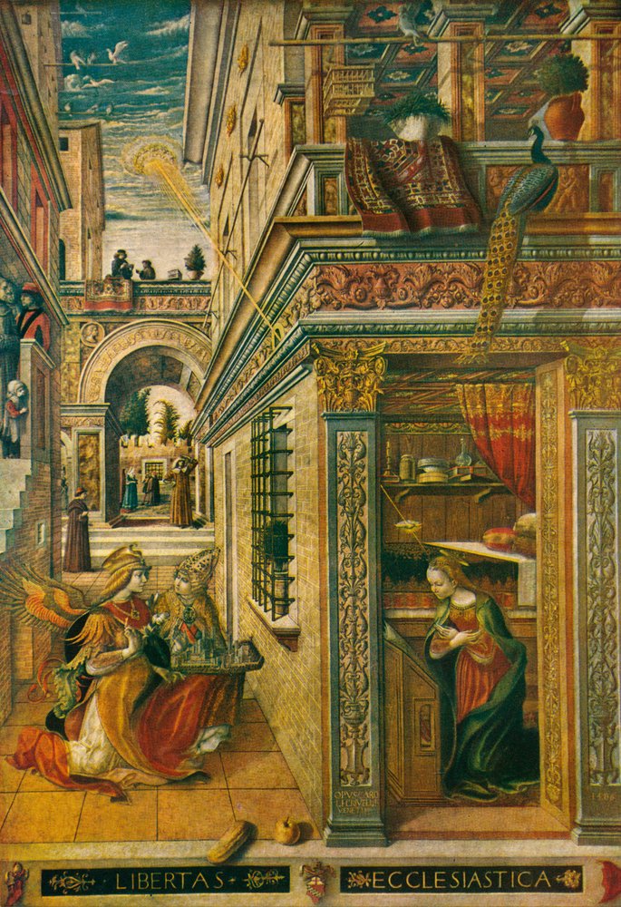 La Anunciación con san Emidio, 1486, 1911 de Carlo Crivelli
