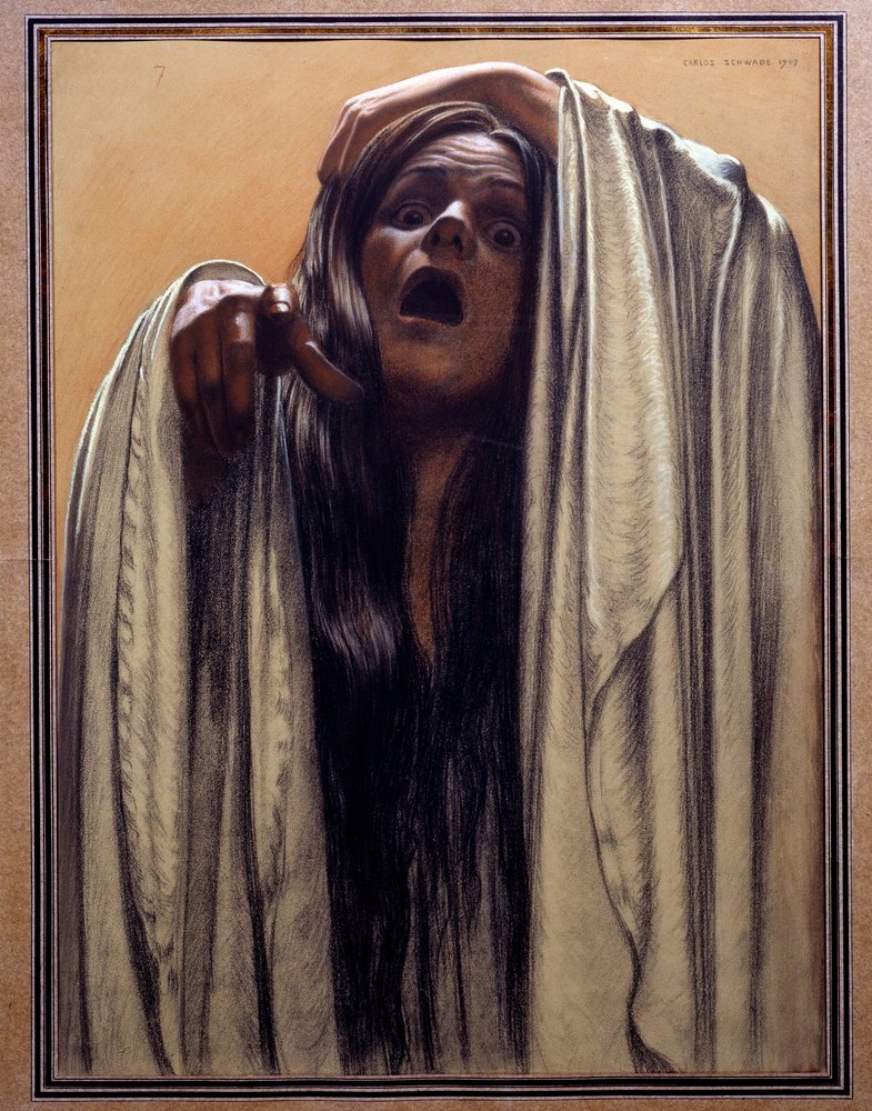 Estudio para «La ola», 1907 de Carlos Schwabe