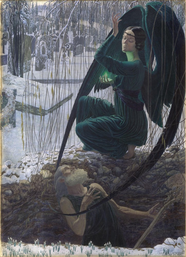 La muerte del sepulturero, 1895-1900 de Carlos Schwabe