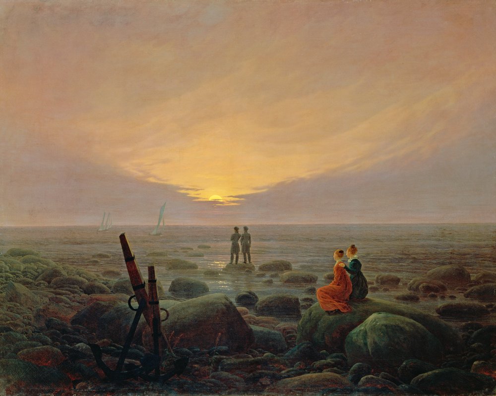 La Luna saliendo sobre el Mar de Caspar David Friedrich