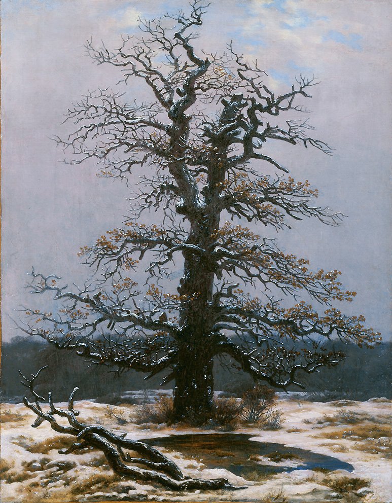 Roble en la nieve de Caspar David Friedrich