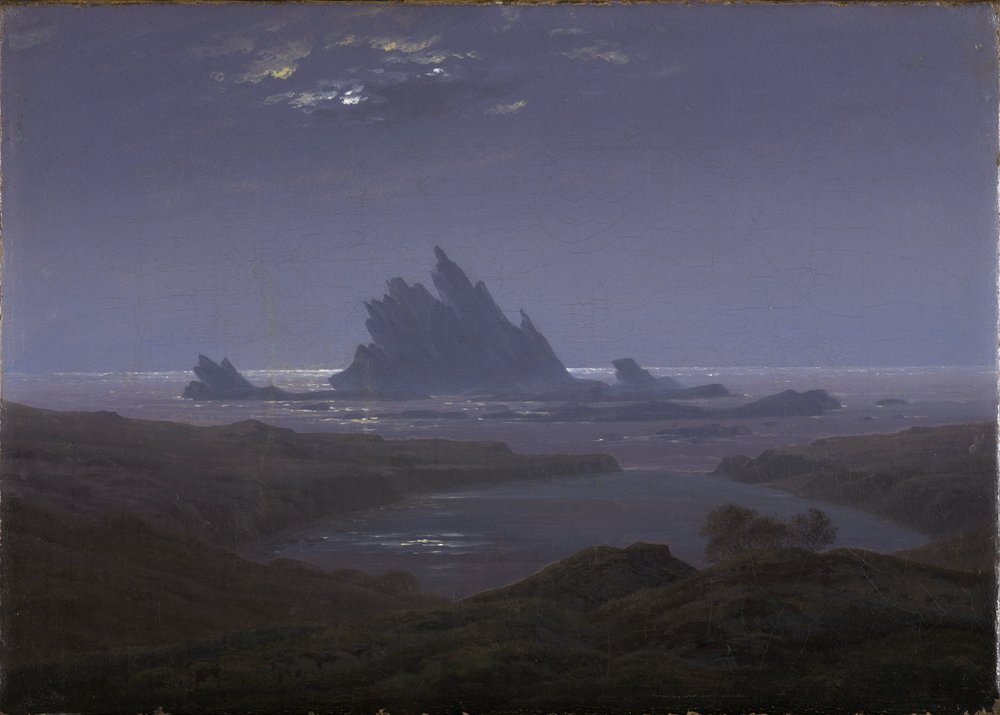 Acantilado en la playa de Caspar David Friedrich