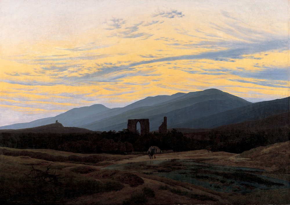 Ruinas de la abadía de Eldena en los Montes de los Gigantes, hacia 1834 de Caspar David Friedrich