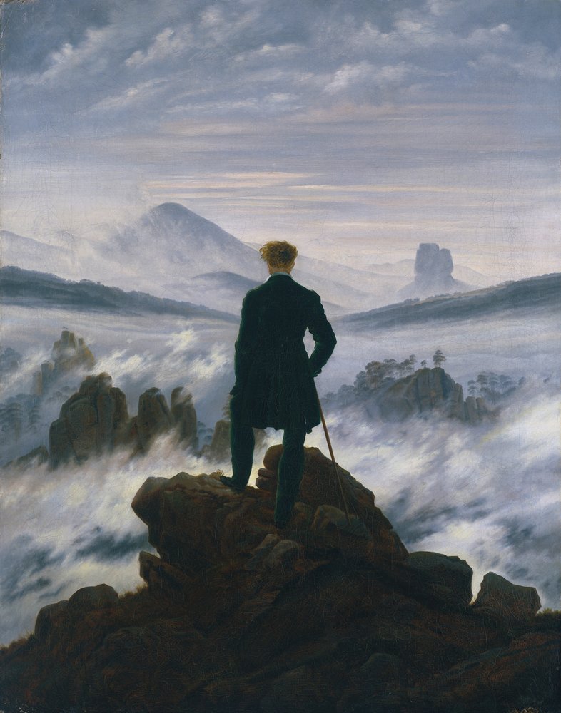 El caminante sobre el mar de nubes, hacia 1817 de Caspar David Friedrich
