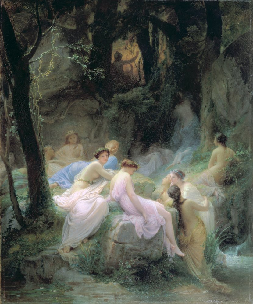 Ninfas escuchando las canciones de Orfeo de Charles François Jalabert