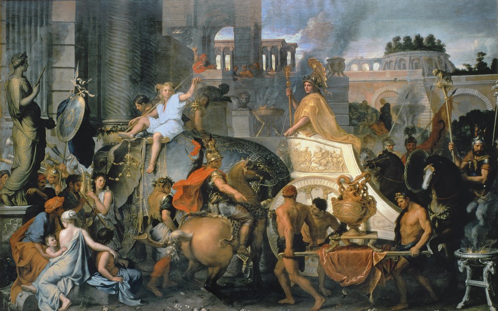 El triunfo de Alejandro, o la entrada de Alejandro en Babilonia, c. 1673 de Charles Le Brun