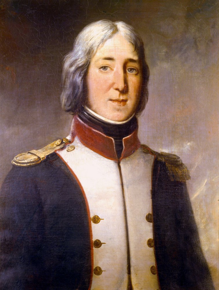 Retrato de Edouard Mortier con el uniforme de capitán del 1er Batallón del Norte en 1792 de Charles-Philippe Lariviere