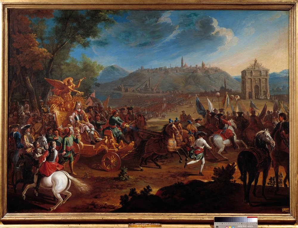 Triunfo de Carlos V, duque de Lorena (1643-1690) en su victoria sobre los turcos. Pintura de Charles Herbel (1656-1703) de Charles Herbel
