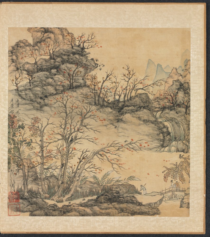 Pinturas después de los Maestros Antiguos: Paisaje de otoño, 1598-1652 de Chen Hongshou