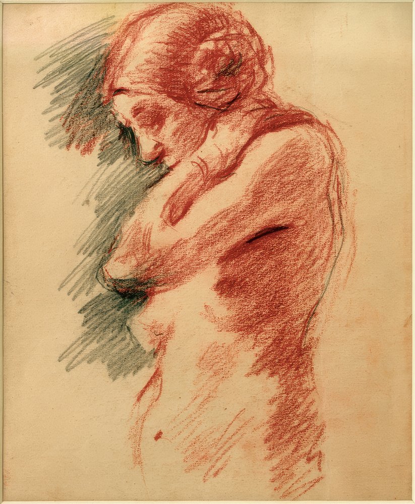 Desnudo femenino de pie, hacia la izquierda de Clara Siewert