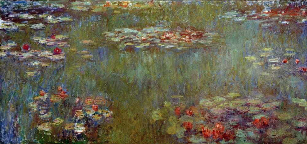 El estanque de los nenúfares, reflejos verdes de Claude Monet