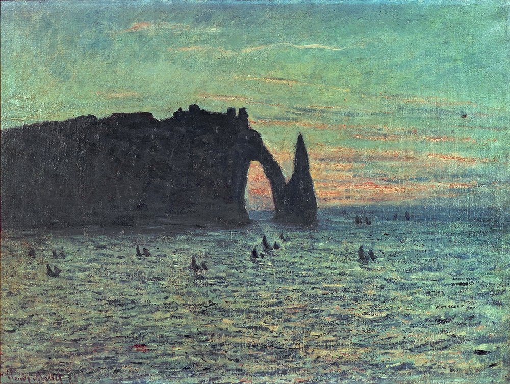 La aguja hueca en Étretat, 1883 de Claude Monet