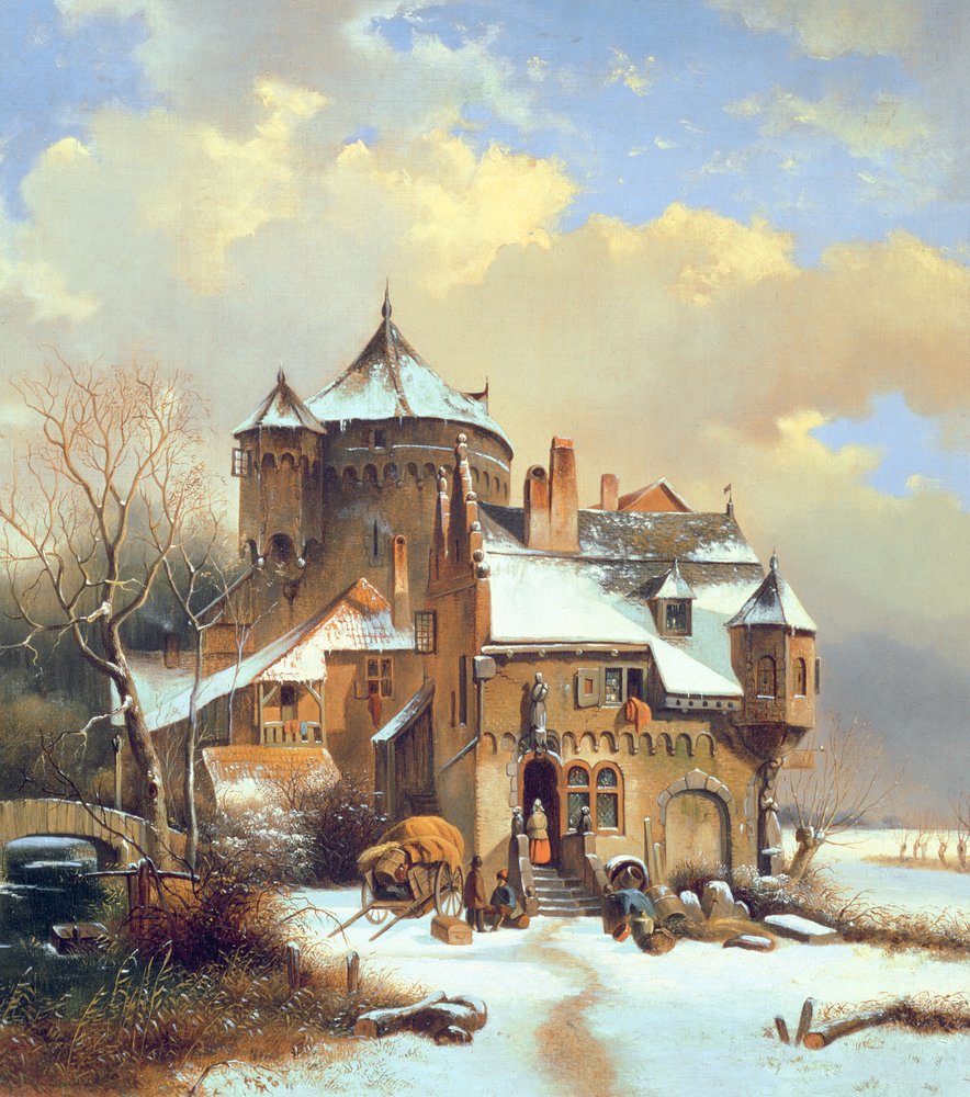 Escena de invierno holandesa de Cornelis Kruseman