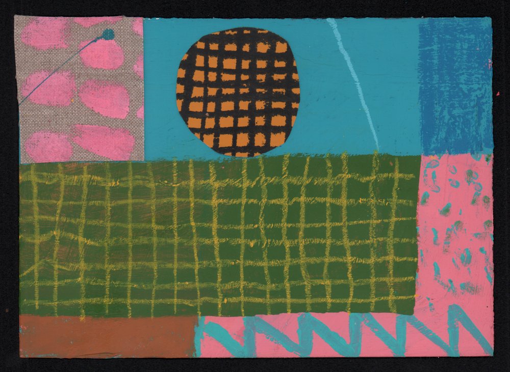 Sky Line Lawn, 2023 (pintura y collage) de David Shillinglaw