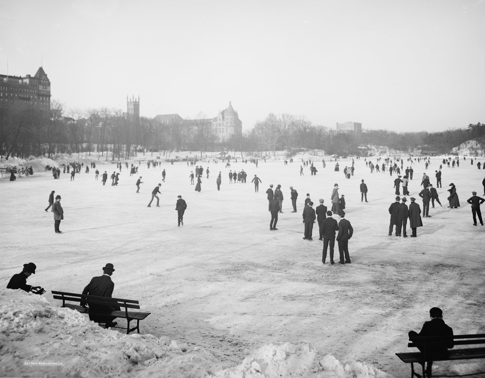 Patinaje en Central Park, Nueva York, c.1900-06 de Detroit Publishing Co.