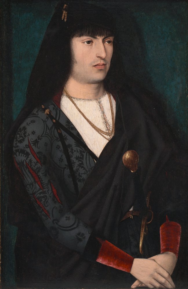 Retrato de hombre, c.1480-1500 (óleo sobre madera) de Dutch School