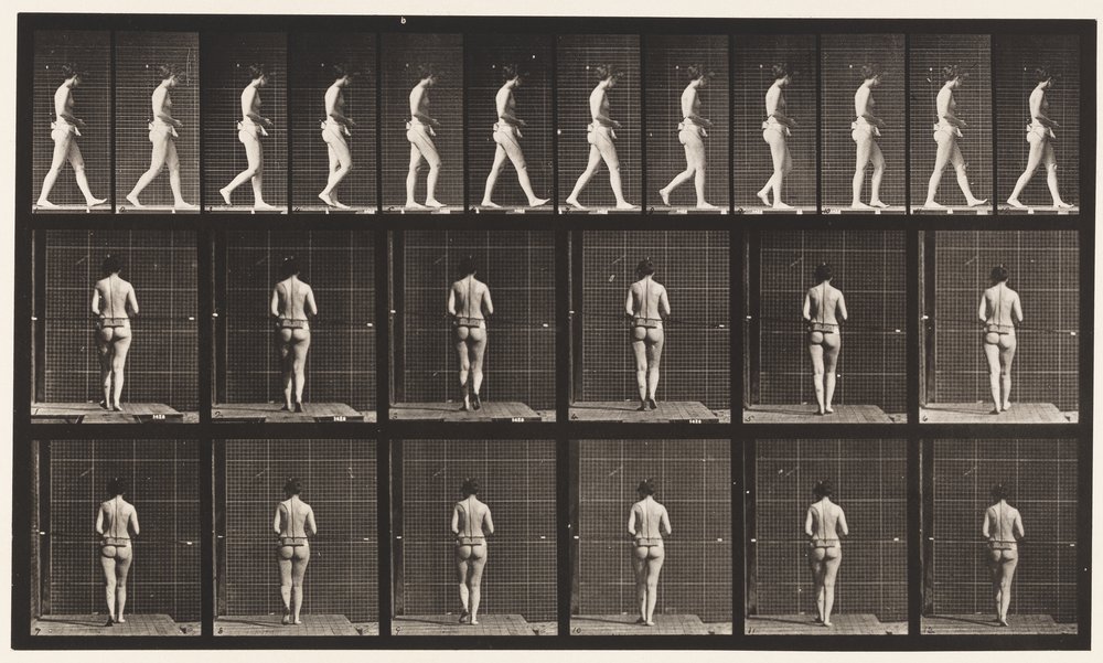 Placa 21. Caminando, ambos codos doblados de Eadweard Muybridge