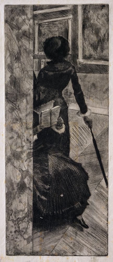 Mary Cassatt en el Louvre, La Galería de Pinturas, 1879-80 de Edgar Degas