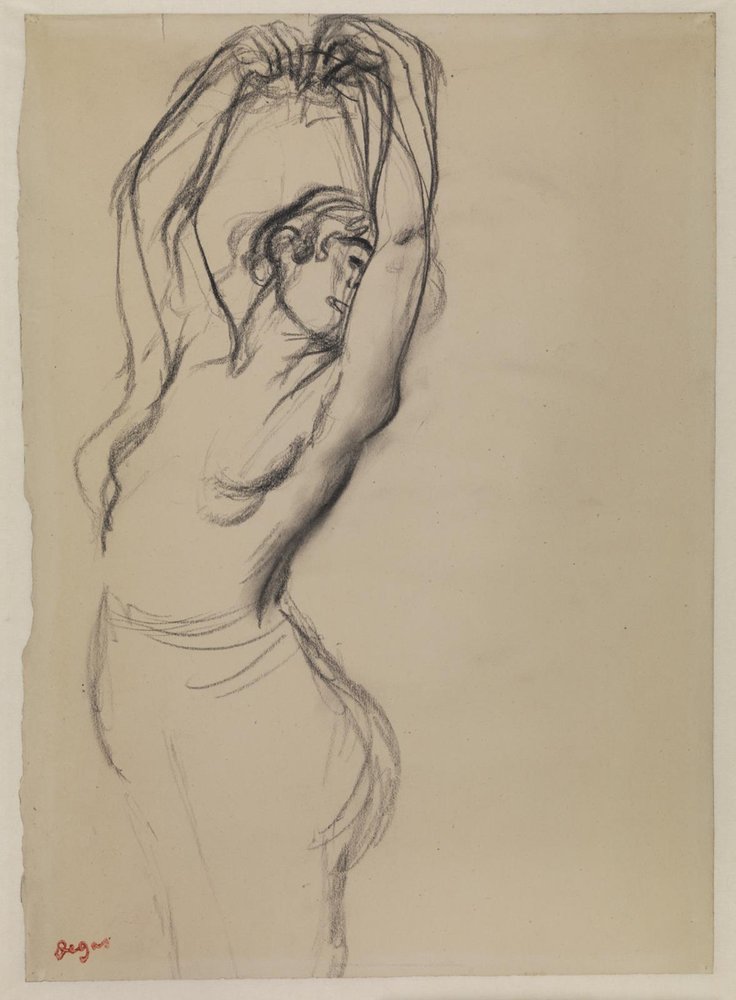 Bailarina desnuda con los brazos levantados de Edgar Degas