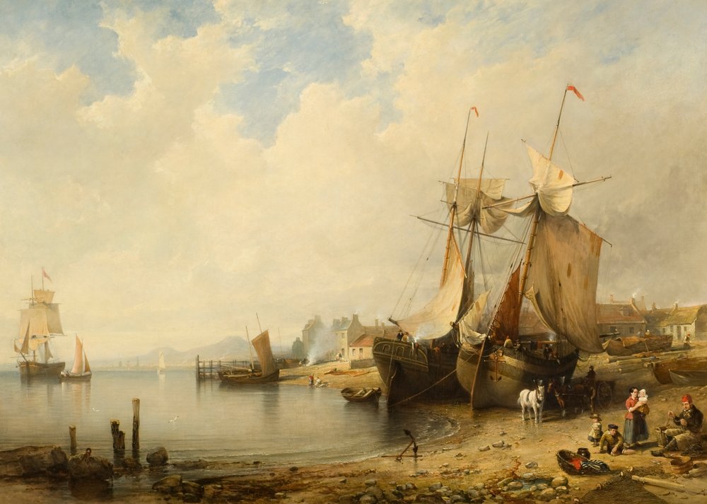 Marea baja: Dundee desde Broughty Ferry de Edmund Thornton Crawford