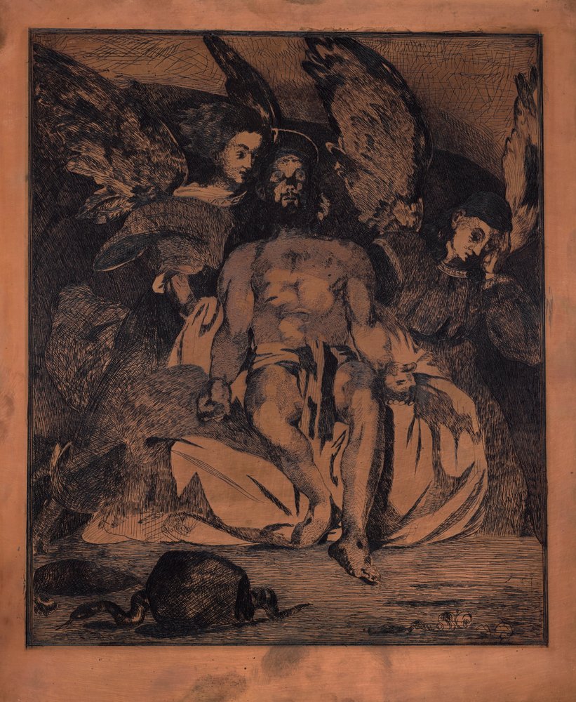 Cristo muerto con ángeles de Édouard Manet