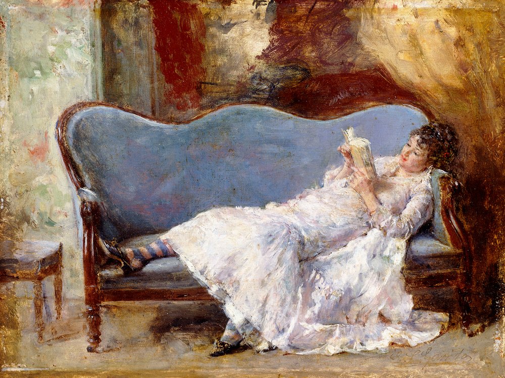 Una Dama Leyendo de Eduardo-Leon Garrido
