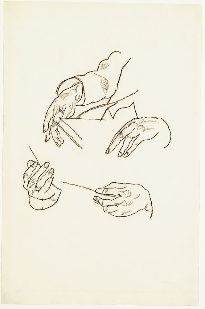 Manos, estudios para un retrato del Dr. Hugo Koller de Egon Schiele
