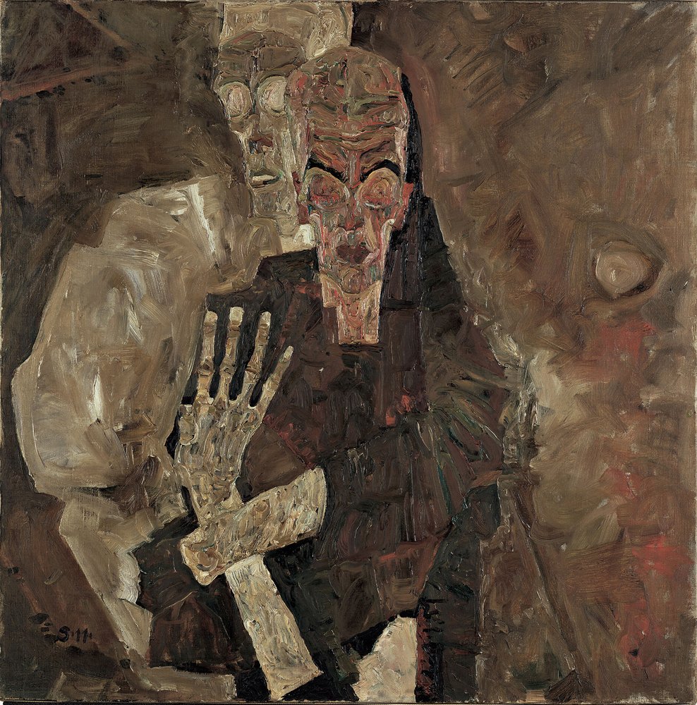 Videntes II (Muerte y Hombre) de Egon Schiele