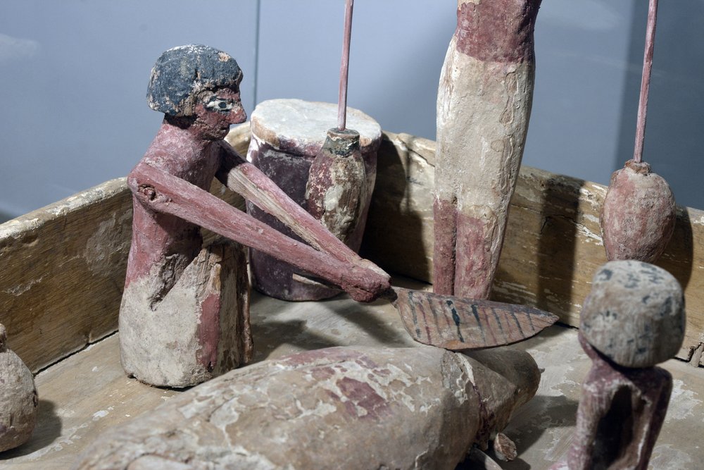 Detalle de modelo de una carnicería, Egipto, c.2000-1700 a.C. de Egyptian 12th Dynasty