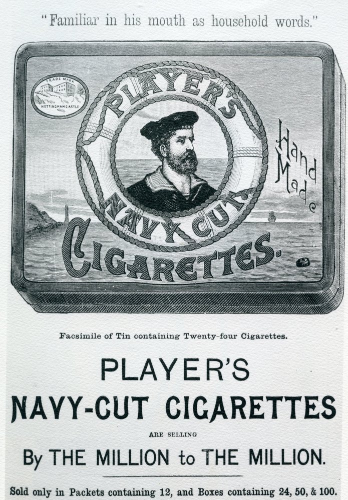 Cigarrillos Players Navy Cut, siglo XX de English School
