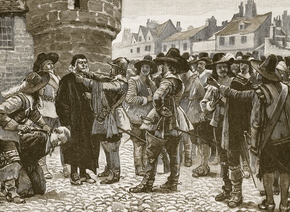 Conspiradores realistas en Salisbury insultando al Sheriff, ilustración de Cassells Illustrated History of England de English School