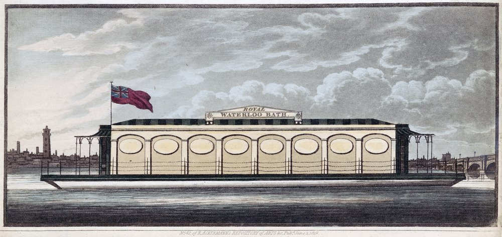 El Baño Real de Waterloo, pub. 1819 de English School