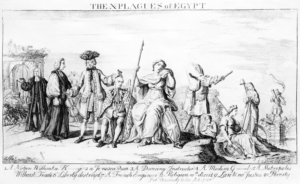 Las X Plagas de Egipto, c.1749 de English School