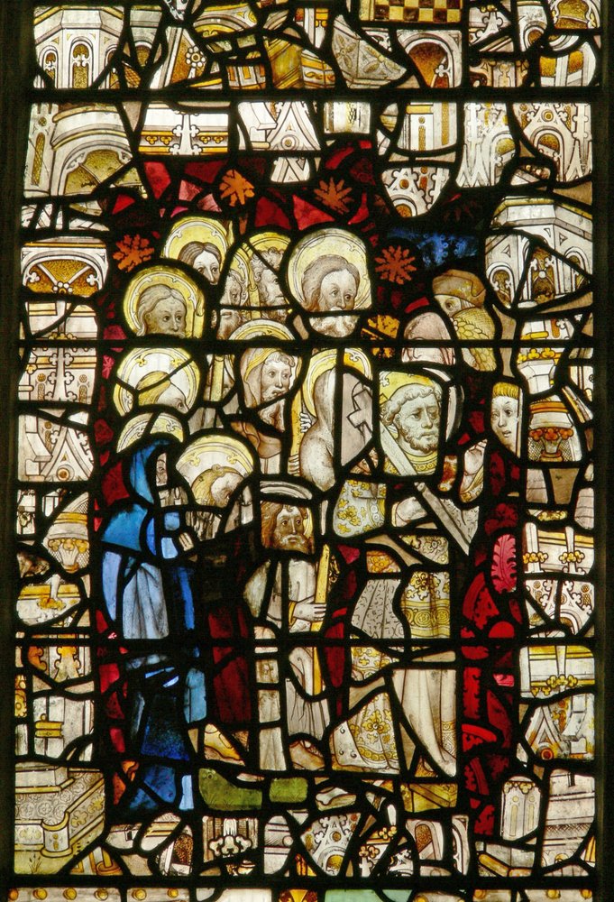 La ventana este que representa una procesión: Candelaria o Corpus Christi de English School