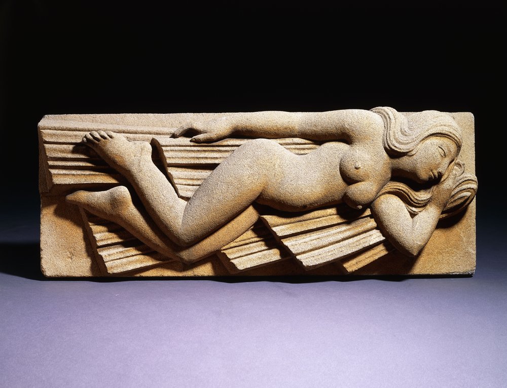 Modelo de escultura: El viento del sur de Eric Gill