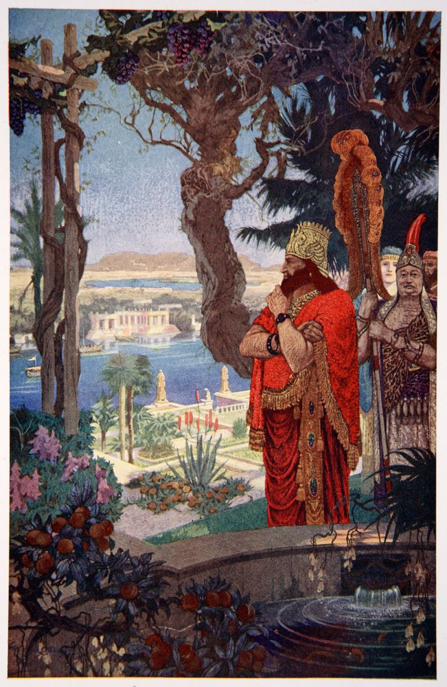 Nabucodonosor en los jardines colgantes de Babilonia, 1915. de Ernest Wellcousins