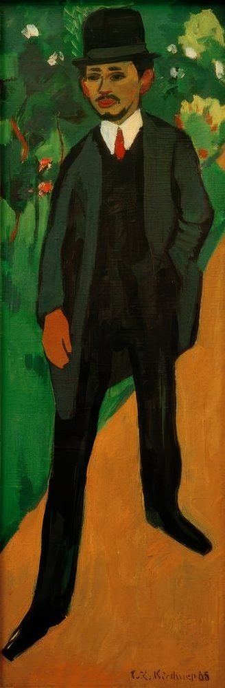 Retrato de Erich Heckel de Ernst Ludwig Kirchner