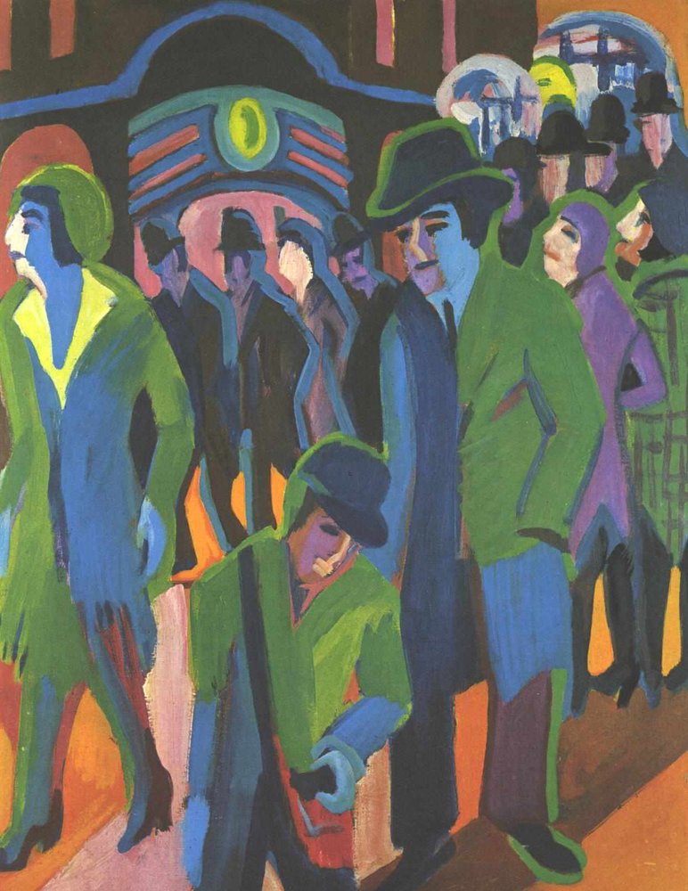 Calle con Transeúntes de Ernst Ludwig Kirchner