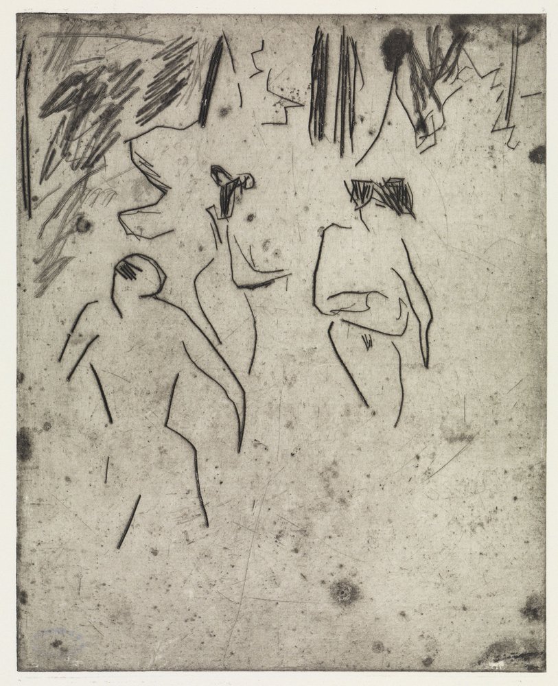 Bañistas de Moritzburg entre la maleza/La Dodo enferma de Ernst Ludwig Kirchner