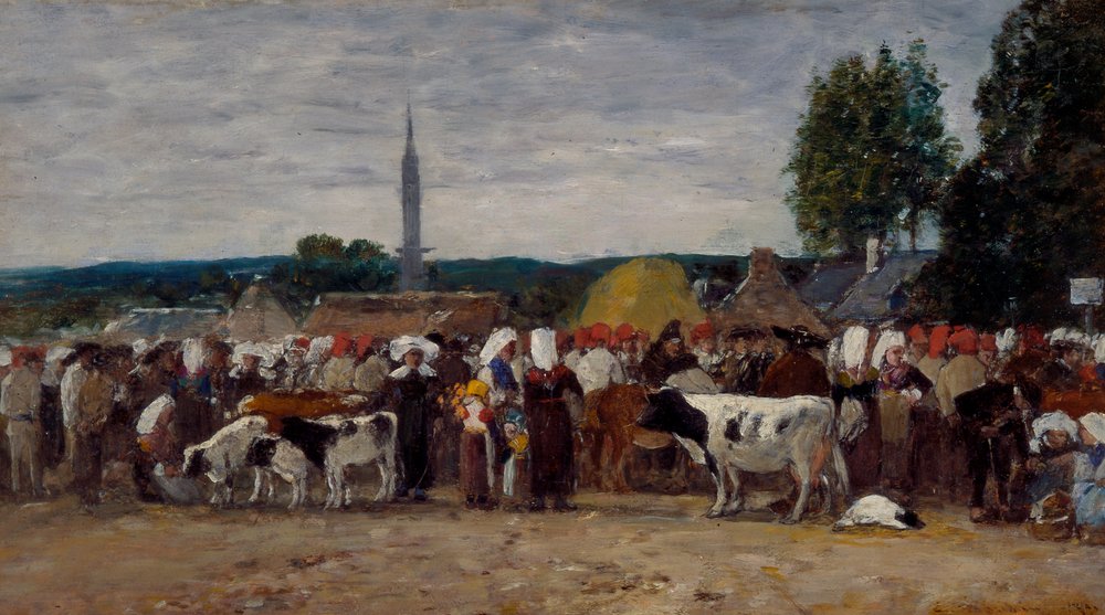 Feria en Bretaña, 1874 de Eugene Louis Boudin