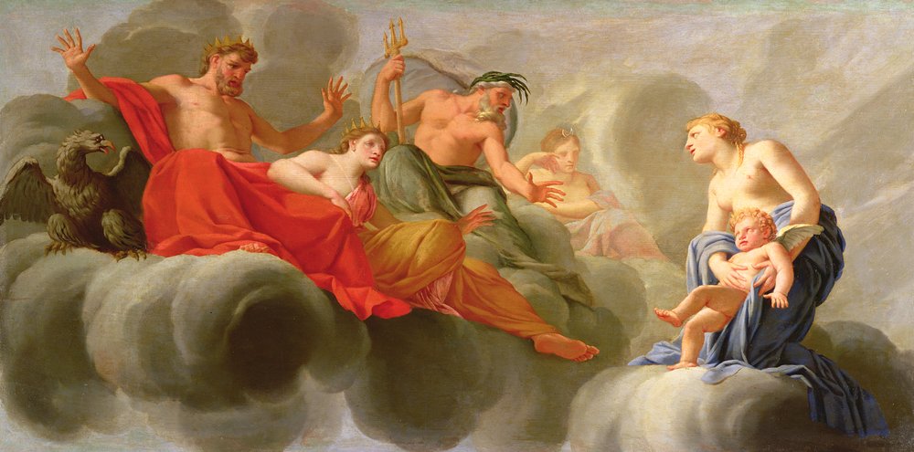 Venus presenta a Cupido ante Júpiter de Eustache Le Sueur