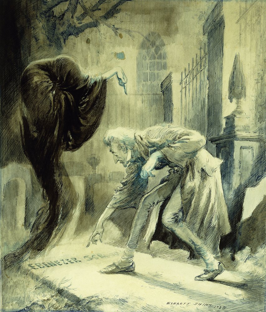 El fantasma de la Navidad: Ebeneezer Scrooge de Everett Shinn