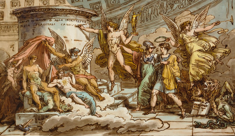 Alegoría sobre la vida de Canova de Felice Giani