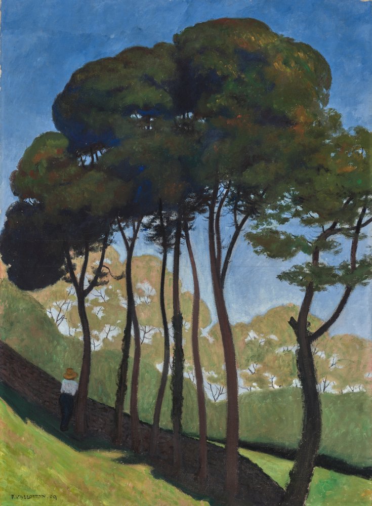 Los grandes árboles, alrededor de Honfleur, c. 1909 (óleo sobre lienzo) de Felix Edouard Vallotton