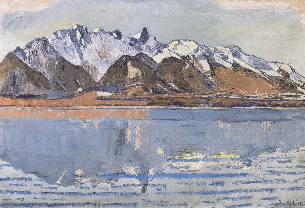 Lago de Thun con la cadena de Stockhorn de Ferdinand Hodler