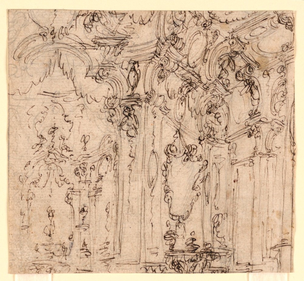 Diseño de Escenario: Salón en un Palacio de Ferdinando Galli Bibiena