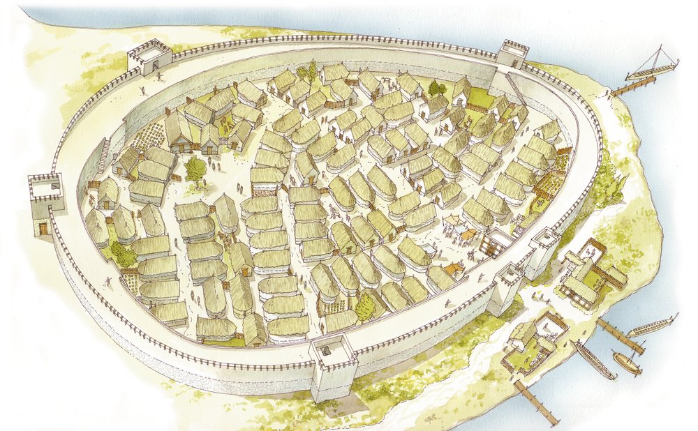 Grecia. Polis (ciudad), siglo VIII. Reconstrucción de Fernando Aznar Cenamor