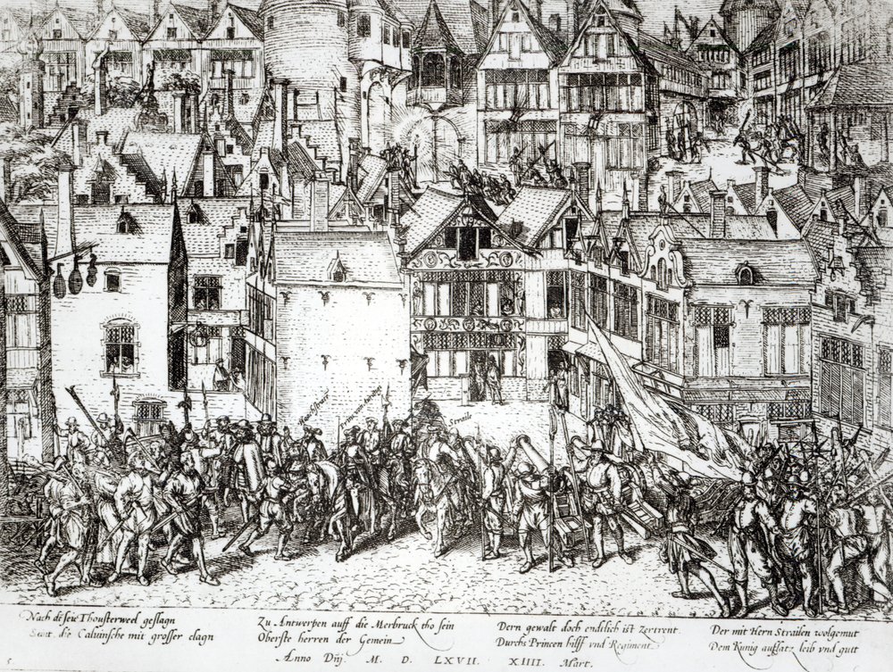 El Príncipe de Orange (1533-84) calmando a los calvinistas, 14 de marzo de 1567 de Flemish School